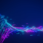 Big data analytics AI technology. Neural network and artificial intelligence analyzing complex information. Data flow and pipeline for automated business analytics illustration. High speed internet.