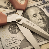 Scissors and US dollar