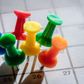 Pins in a calendar