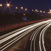 Lights of cars on a motorway